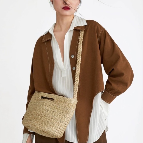 Zara Natural Jute Tote Bag - Picture 6 of 12